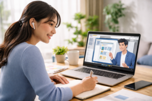 WordPress講座を受ける女性